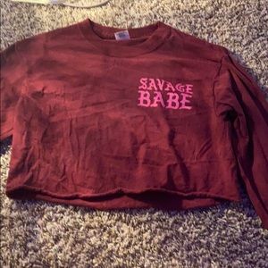long sleeve crop tee